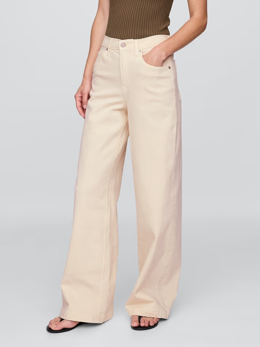 High Rise Stride Wide-Leg Jeans